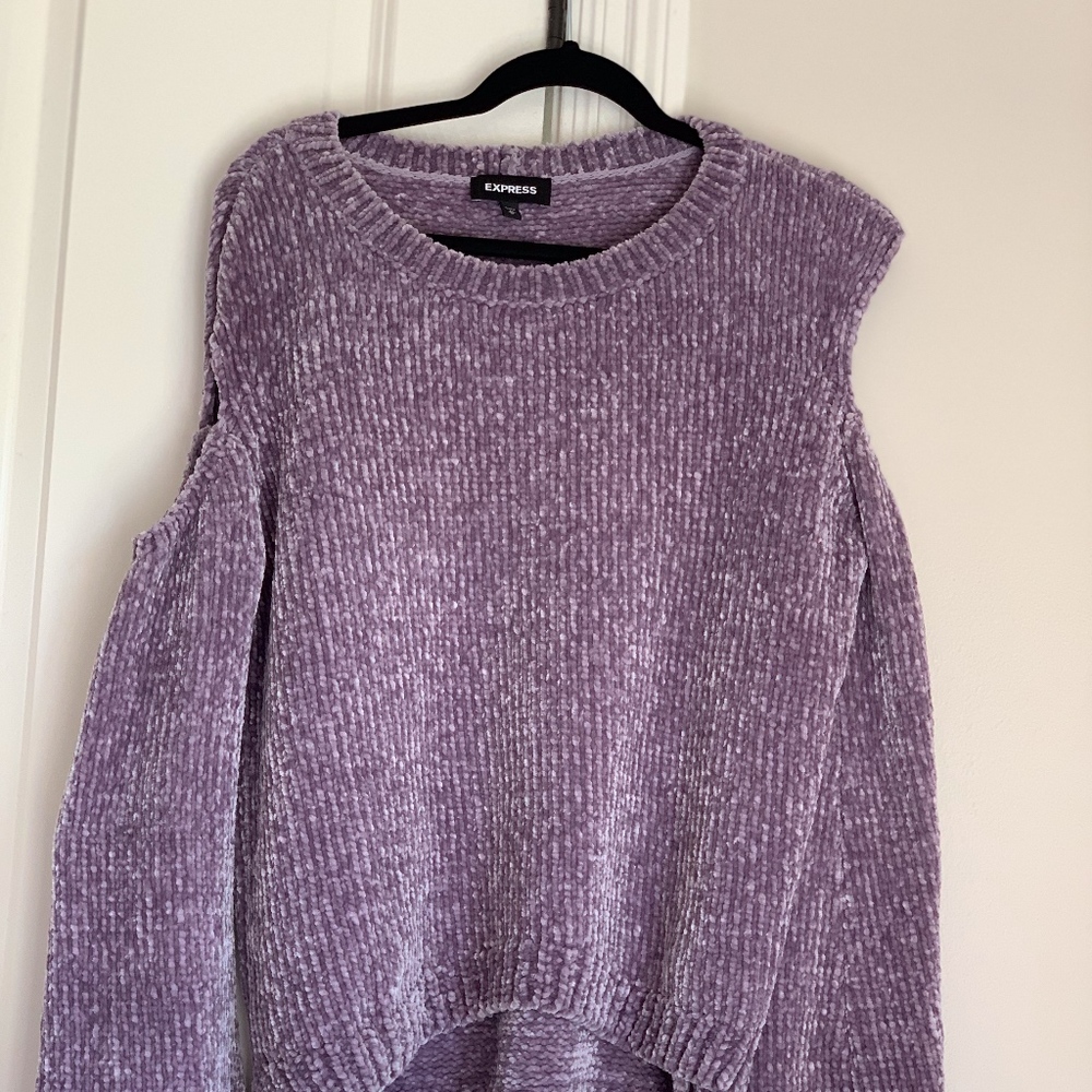 Lavender Cold Shoulder Sweater